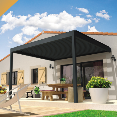Pérgola bioclimática LEVANTE 4,00x4,613 M Motorización con pistón eléctrico y mando a distancia INTERSUN - 2