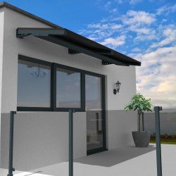 Tejadillo solar fotovoltaico PALMAR 1 placa - Gris 400W 1,744x1,144M con Bandeja de cables INTERSUN - 1