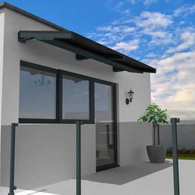 Toldo solar fotovoltaico PALMAR 1 placa - Gris 400W a medida INTERSUN - 1