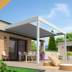 Pérgola bioclimática SIROCO 5,00x5,213 M Motorización con pistón eléctrico y mando a distancia INTERSUN - 1