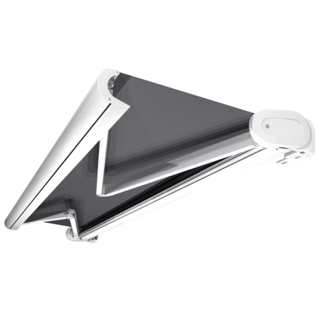 Toldo cofre ALTEA Blanco 5,00x3,50 M motorizado lona gris oscuro jaspeado SUNSTYL - 2